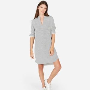 Everlane Silk Split-Neck Shirtdress